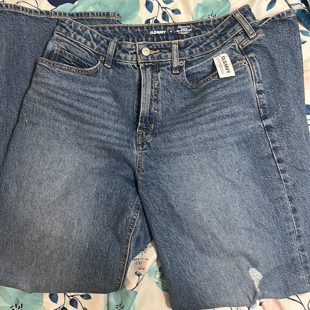 Old Navy Curvy Sky-Hi Wide Leg Jeans Size 8 Regular